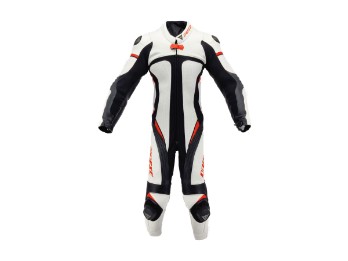 Dainese Victoria Lady Prof. 1-piece leather suit white/fluo-red