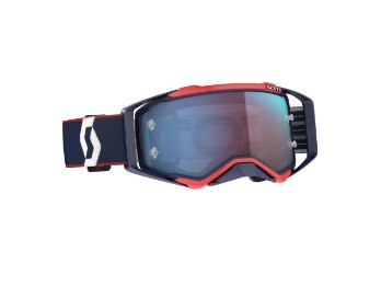 Prospect Goggle MX Brille Glas: Blau Chrome / Rahmen retro blau rot