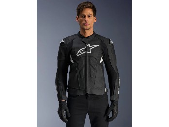 Alpinestars Dusk Airflow Lederjacke schwarz/weiss