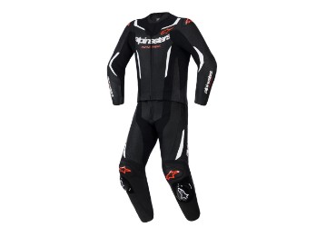 Alpinestars GP Force V2 Lederkombi 2-Teiler Herren schwarz/weiss/neon-rot