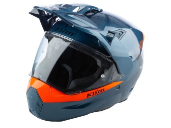 Klim X1 Alpha Adventure Helm ECE Gloss Concept Petrol - Strike Orange
