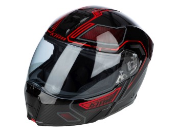 Klim GT1 Expedition Klapp Helm ECE/DOT Carbon Encrypted Black-Red