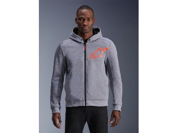 Alpinestars Chrome V2 Sport Hoodie grau/neon-rot
