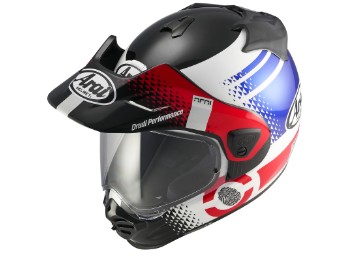 Arai Tour-X5 Print Multicolor Adventure Helm weiss/blau/rot/schwarz