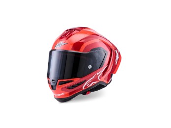 Alpinestars Supertech R10 Arius Carbon Helm schwarz weiss rot glossy