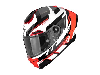 Scorpion EXO-RACE Air Carbon Fury Helm weiss/silber/rot