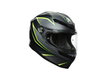 K6 Flash grau/schwarz/yellow-lime Helm