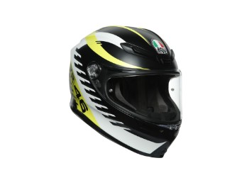 K6 Rapid 46 black/white/yellow helmet