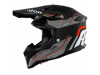 Airoh Aviator 3 Monarch matt-sw/grau-fluo-orange Motocross / Enduro Helm
