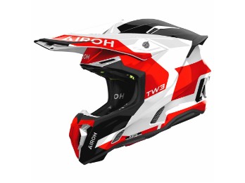 Airoh Twist 3 Fancy Schwarz/Weiß/Rot Motocross / Enduro Helm