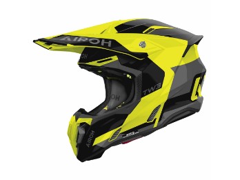 Airoh Twist 3 Fancy Schwarz/Grau/fluo-Gelb Motocross / Enduro Helm