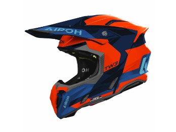 Airoh Twist 3 Fancy blau/fluo-Orange Motocross / Enduro Helm