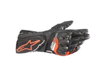 Alpinestars SP-8 V3 leather glove Leder Handschuhe schwarz/neon-rot