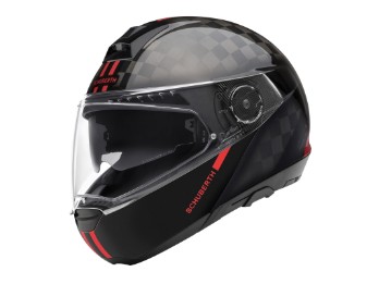 Schuberth C4 Pro Carbon Fusion Red Klapp-Helm 