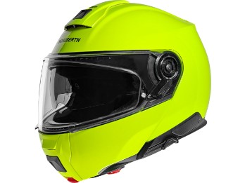 C5 fluo-yellow flip-up helmet