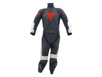 Dainese Mirage Lady 2-piece leather suit ZSF Limited Edition black / white / fluo-red