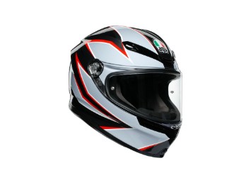 K6 Flash matt-schwarz/grau/rot Helm