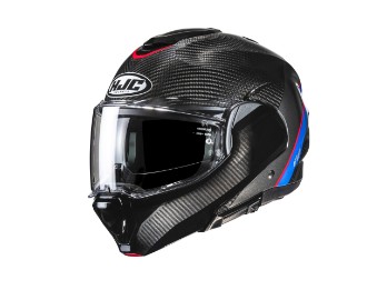 HJC F100 Carbon Stan MC-21 blau/rot Klapp-Helm