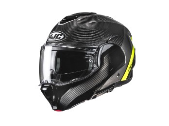 HJC F100 Carbon Stan MC-3H gelb Klapp-Helm