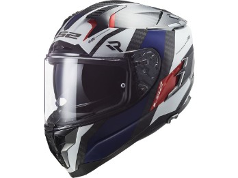 FF327 Challenger C Alloy White Blue Red Carbon Helm
