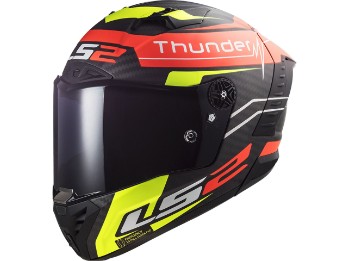 LS2 FF805 Thunder Carbon Black Attack Red Yellow Helm