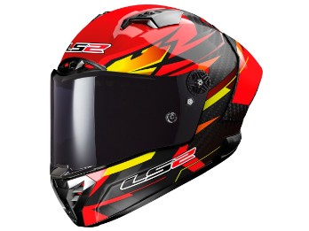 LS2 FF805 Thunder Carbon GP Aero Fire Red-Black Racing Helm rot-schwarz