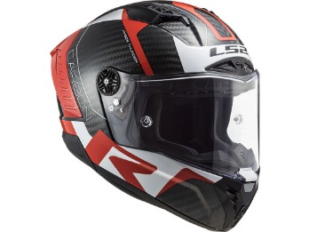 FF805 Thunder Racing1 Red White Carbon Helm
