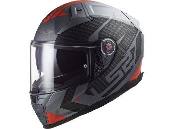 LS2 FF811 Vector 2 Splitter Matt-Titanium/Red helmet