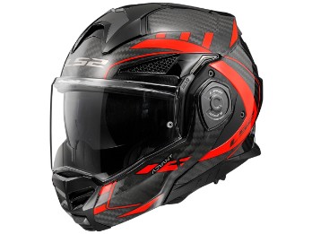 LS2 FF901 Advant X Carbon Future Red flip-up helmet