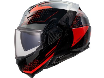 LS2 FF910 Advant 2 Astral Rot Klapp-Helm glanz schwarz