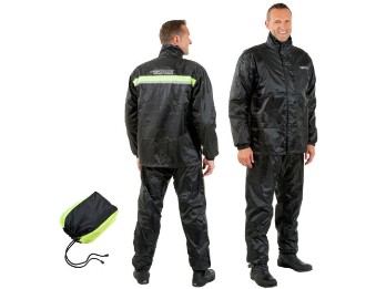 Germot Regenjacke & Regenhose als Set im Beutel schwarz
