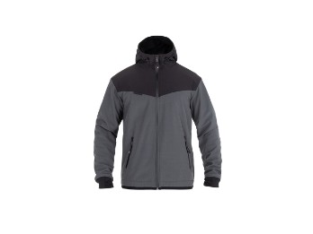 John Doe Hoodie V3 Softshell Rip Stop Grey/Black grau/schwarz Motorrad Hoodie mit Kapuze