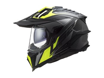 MX701 Explorer C Focus Matt Titanium H-V Yellow Carbon adventure helmet