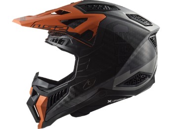 LS2 MX703 Carbon X-Force 06 Victory Titanium Orange MX Enduro Offroad Helm