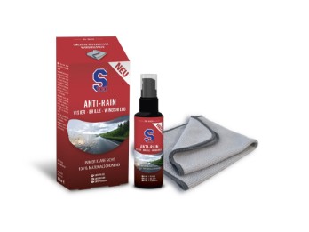 S100 Anti-Rain Spray 100 ml mit Tuch für Visiere und Scheiben