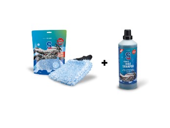 S100 Motorcycle Cleaning Set No. 3 (Wash Mitt + Bike Shampoo 1000ml)