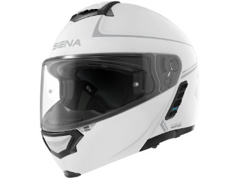 Sena Impulse flip-up helmet white with Bluetooth Headset Harman Kardon
