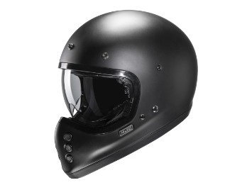 V60 matt-schwarz Vintage MX Enduro Offroad Scrambler Helm 