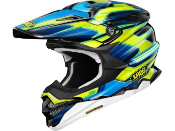 Shoei VFX-WR 06 Sparkle TC-3 gelb/blau Helm MX Cross Enduro