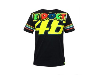 VR46 Stripes T-Shirt Valentino Rossi schwarz