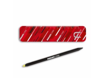 Ducati Doppelseitiger Bleistift mit Lineal-Ducati Corse Fluo