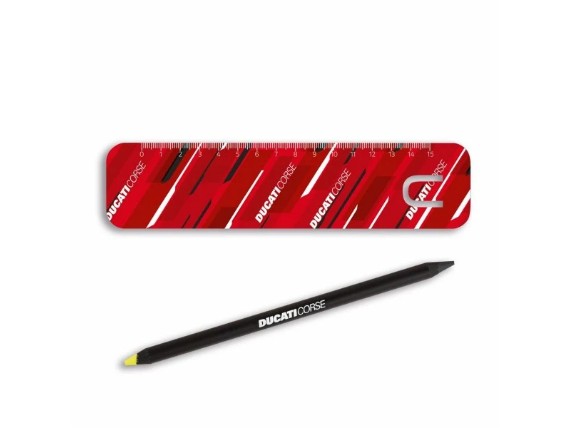 Doppelseitiger Bleistift mit Lineal-Ducati Corse Fluo