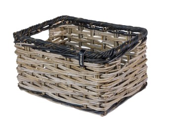 Fahrradkorb Basil Dijon - Rattan - für den Gepäckträger - grau/schwarz