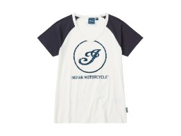 Navy Sleeve I Icon T-Shirt Damen weiß