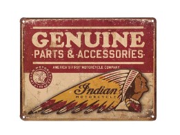 Genuine Parts Embassed Vintage Metallschild Rot/Creme