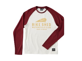 Bike Shed Herren langarm Shirt rot/weiß