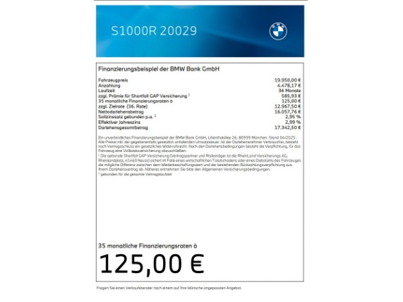 BMW S 1000 R, 0020029