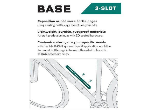 Montage-Basis Flaschenadapter B-RAD 3-Slot Base schwarz (7) B-RAD_Base3_illustration_590x
