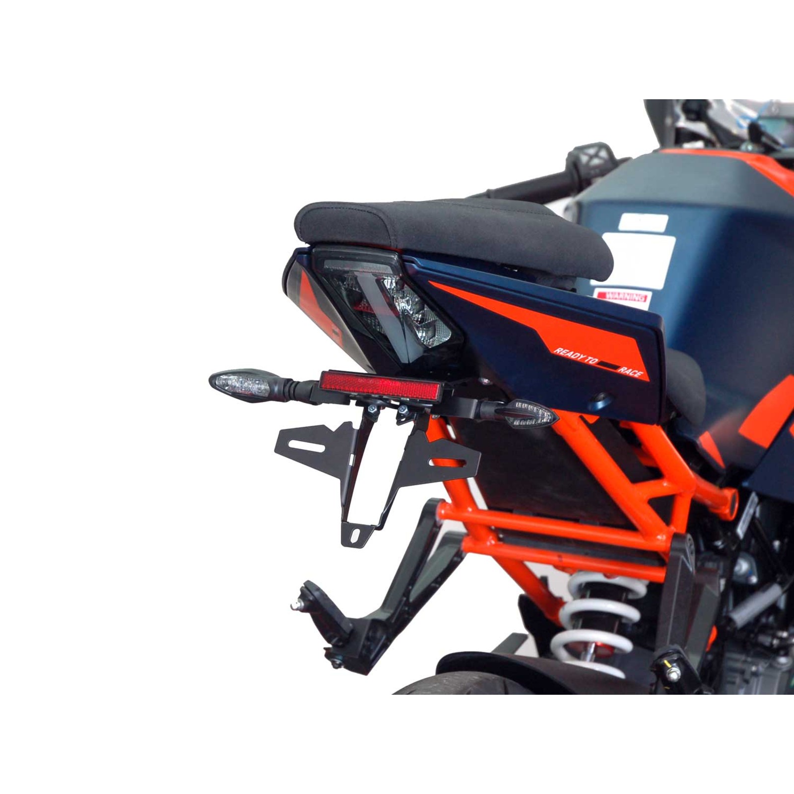 passend für KTM Duke 125 200 250 390 2013 2014 2015 2016 2017 2018 2019 KUZOHHYKHX Motorrad-Zierleisten Motorrad-Kennzeichen-Rahmenhalterung mit Licht Farbe: Orange 