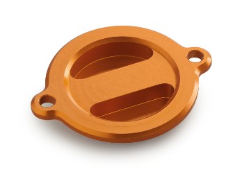 CNC Ölfilterdeckel orange eloxiert 125 bis 390 Adventure, Duke & RC